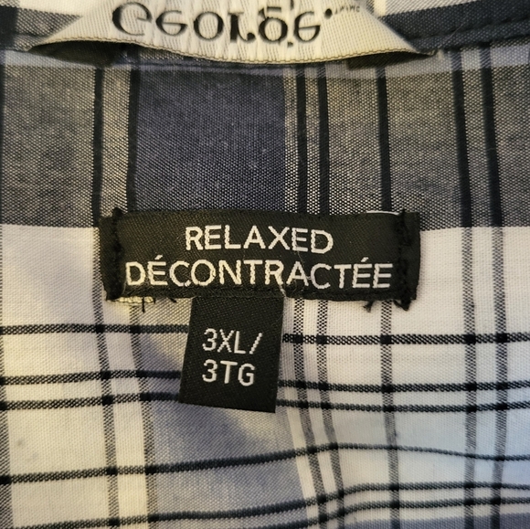 George Navy and White Checkered Shirt, Size 3XL - Picture 3 of 4